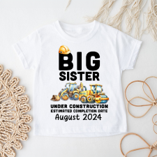 Personalised Big Sister Under Construction Kids T Shirt