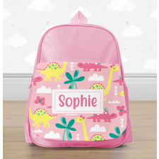 Personalised Pink Dinosaur Mini Backpack