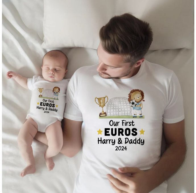 Personalised Baby Family Matching Gift Set - Our First Euros