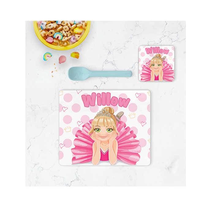 Personalised Ballerina Placemat & Coaster