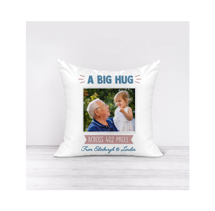 Personalised Big Hug From Across Miles Cushion
