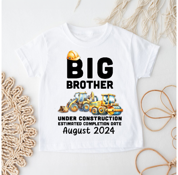 Personalised Big Brother Under Construction Kids T Shirt