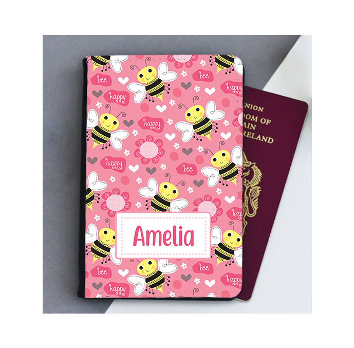 Personalised Bumble Bee Passport Cover