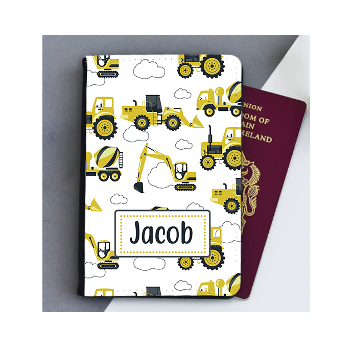 Personalised Digger Construction Passport Cover