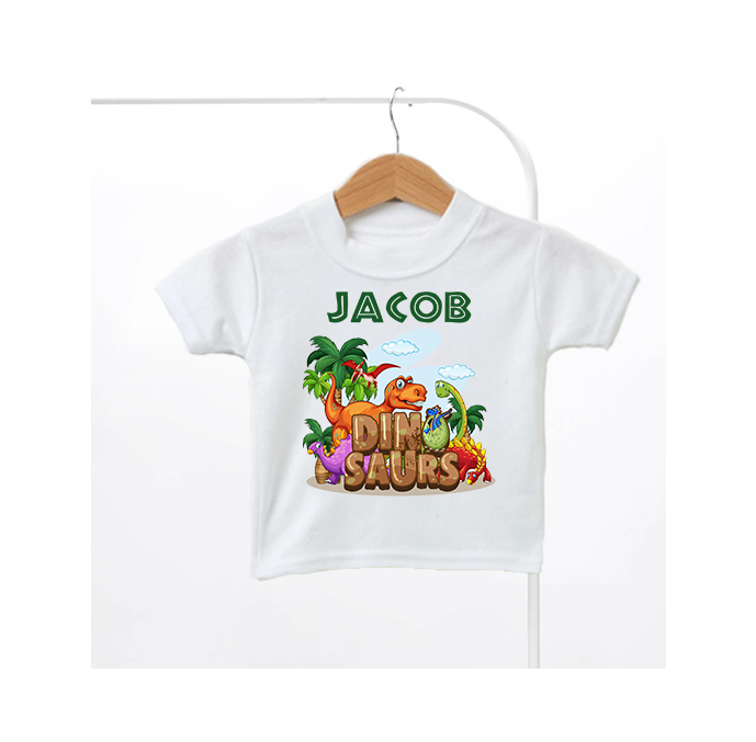 Personalised Dinosaur Kids T-Shirt