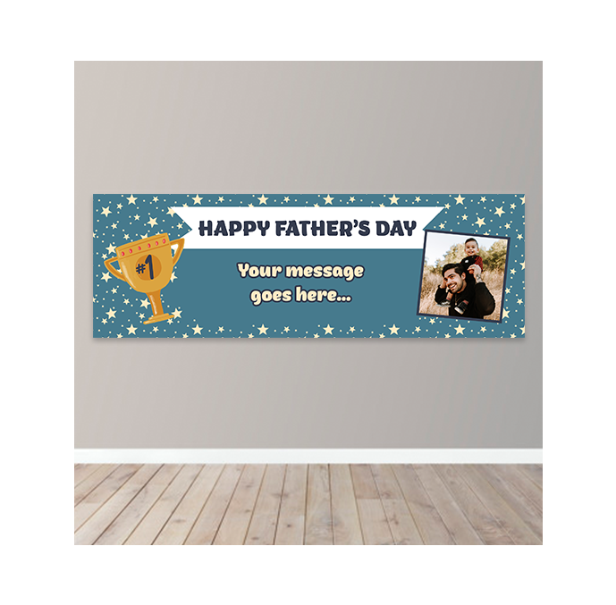 Personalised Happy Fathers Day Photo Upload Banner
