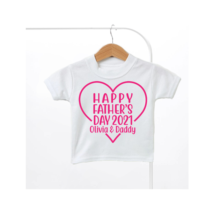 Personalised Our First Fathers Day Kids T-Shirt Girls