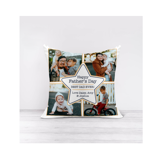 Personalised Happy Father's Day Photo Upload Cushion
