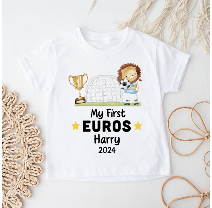 Personalised My First Euros Football 2024 Kids T Shirt