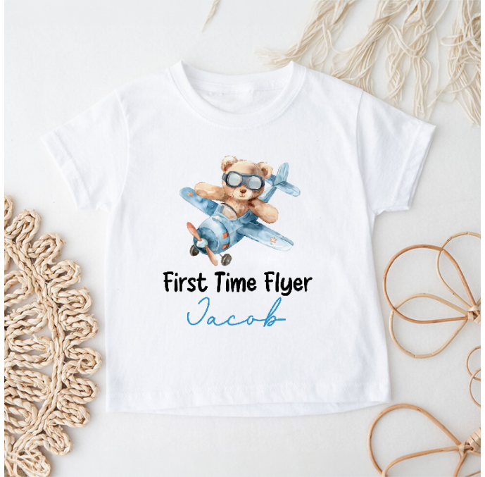 Personalised First Time Flyer Kids T Shirt