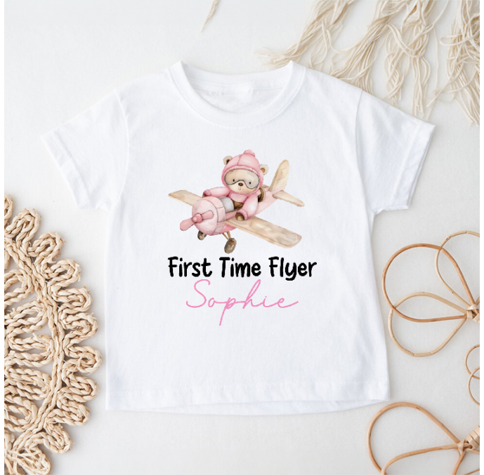 Personalised First Time Flyer Kids T Shirt