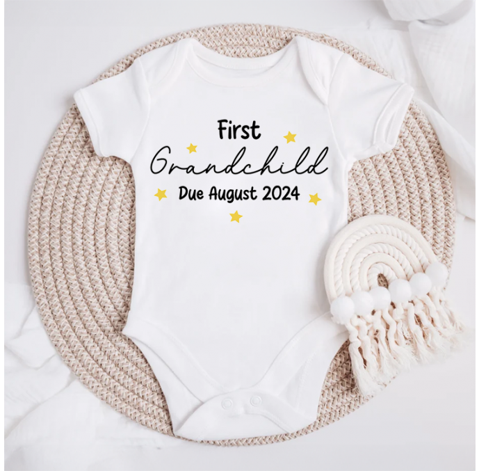 Personalised First Grandchild Baby Grow