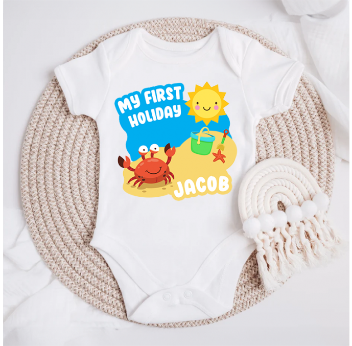 Personalised My First Holiday Baby Grow