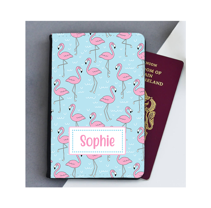 Personalised Flamingo Passport Cover