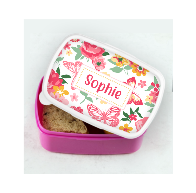 Personalised Floral Flowers Lunch Box