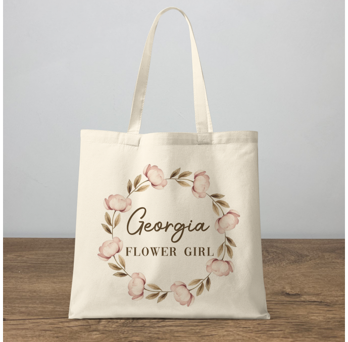 Flower Girl Wreath Tote Bag