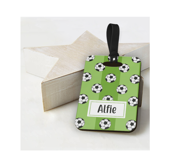 Personalised Football Pitch Luggage Tag