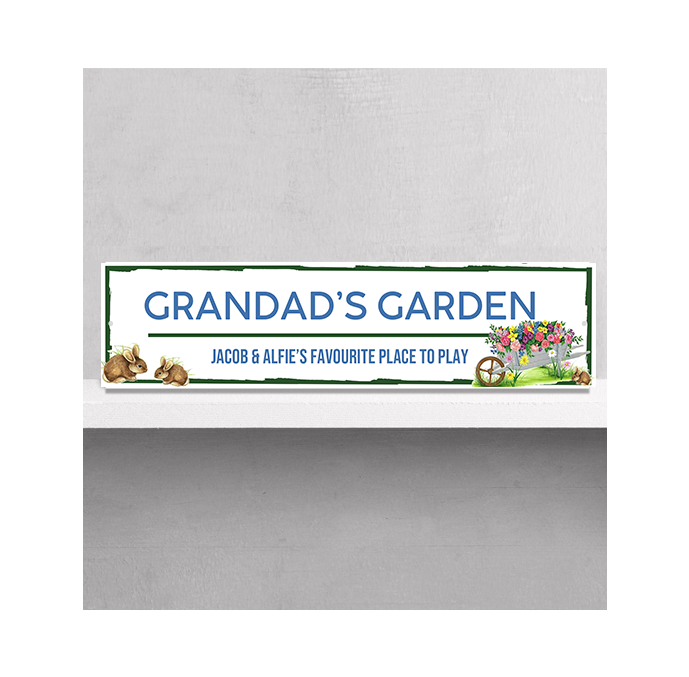 Personalised Grandads Garden Street Sign