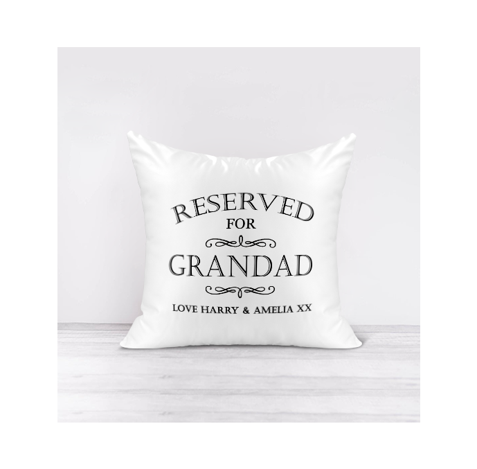 Personalised Reserved For Grandad Cushion