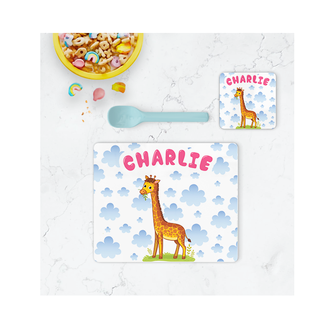 Personalised Giraffe Placemat & Coaster