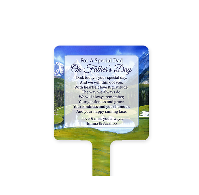 Personalised Golf Fathers Day Memorial Stake