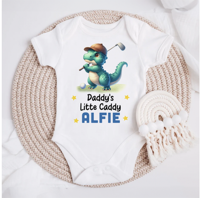 Personalised Daddys Little Caddy Baby Grow