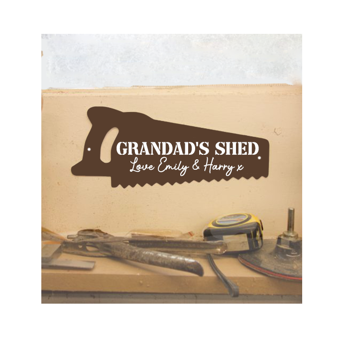 Personalised Grandad's Saw Shed Sign