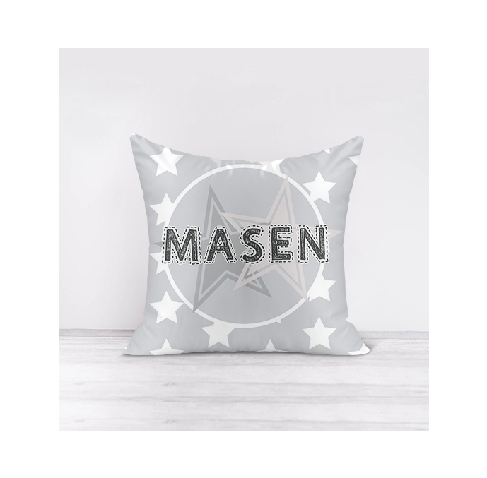 Personalised Grey Stars Cushion