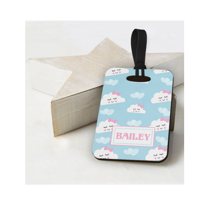 Personalised Happy Clouds Luggage Tag