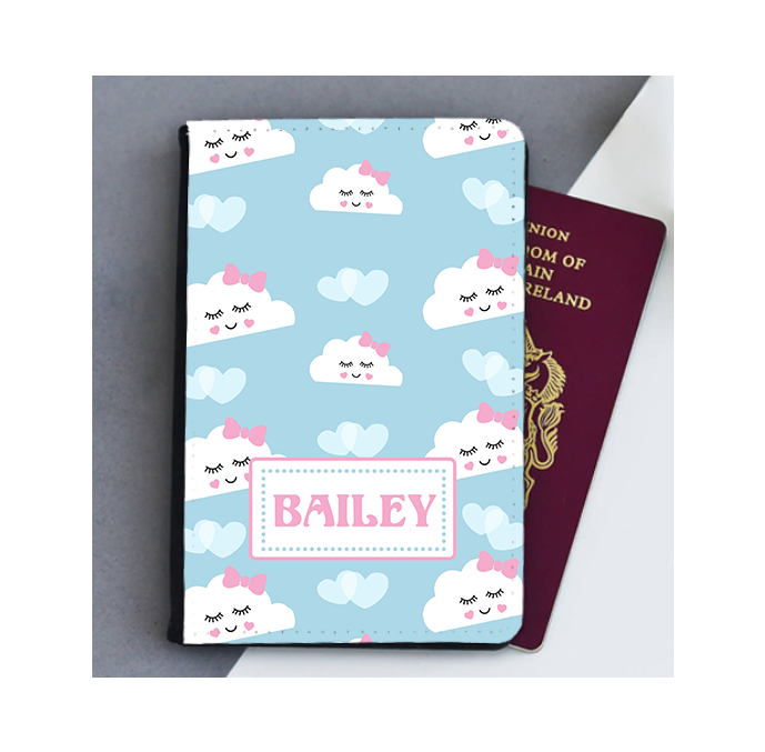 Personalised Happy Clouds Passport Cover
