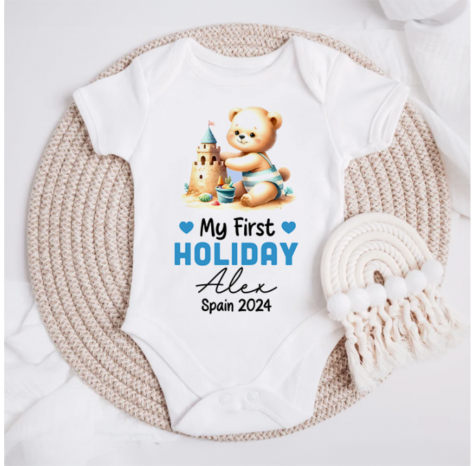 Personalised My First Holiday Baby Grow