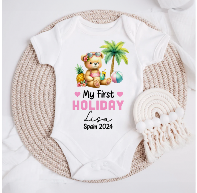 Personalised My First Holiday Baby Grow