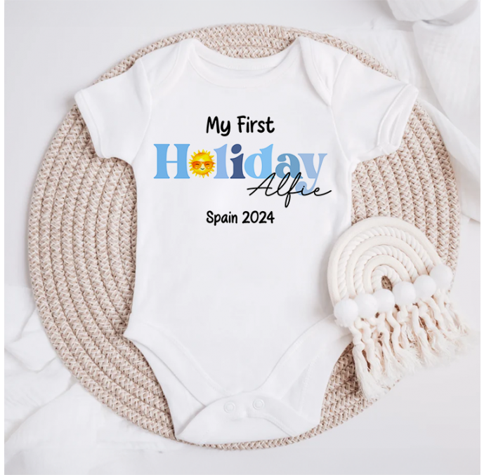 Personalised My First Holiday Baby Grow