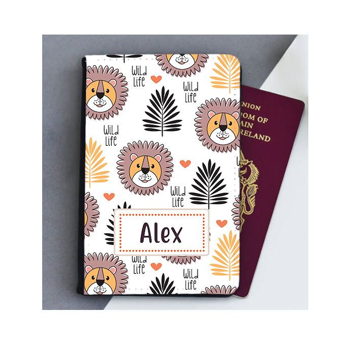 Personalised Lion Passport Cover
