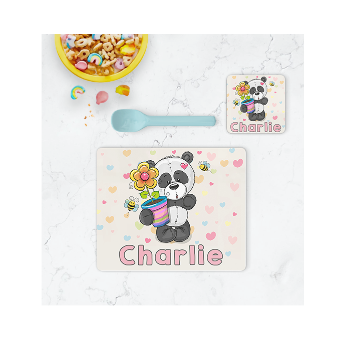 Personalised Panda Bear Placemat & Coaster