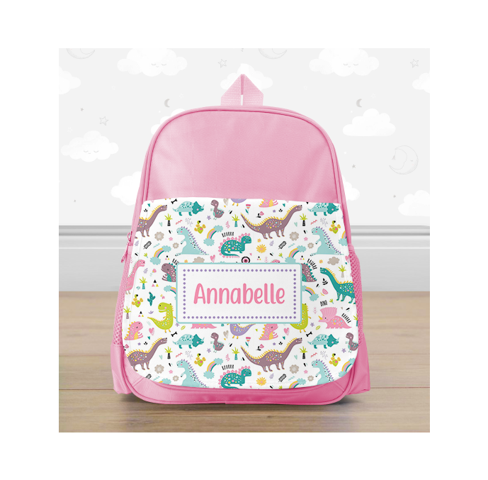 Personalised Colourful Dinosaur Mini Backpack