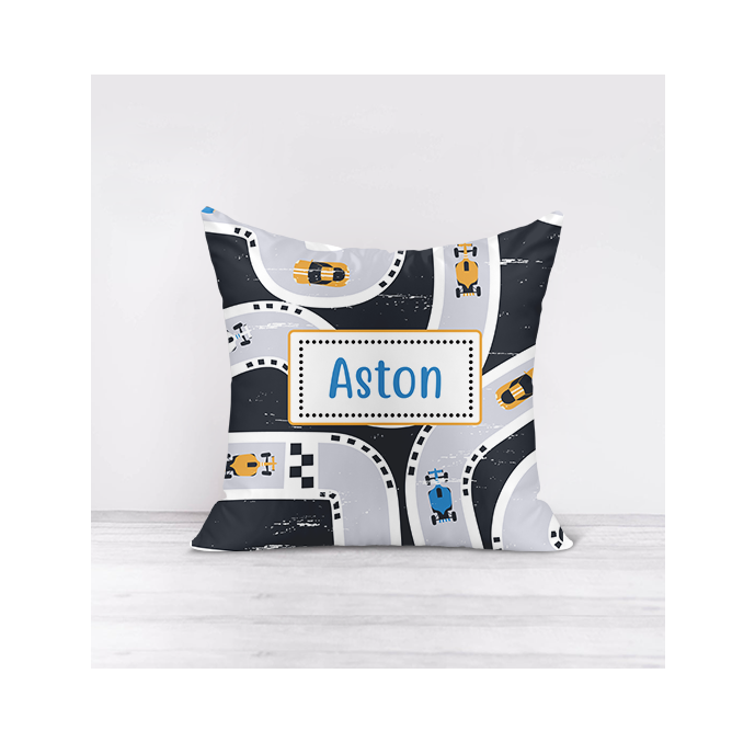 Personalised Cars Race Track Cushion