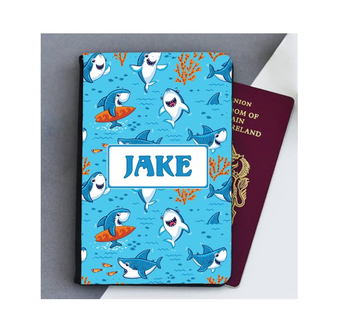 Personalised Shark Passport Cover