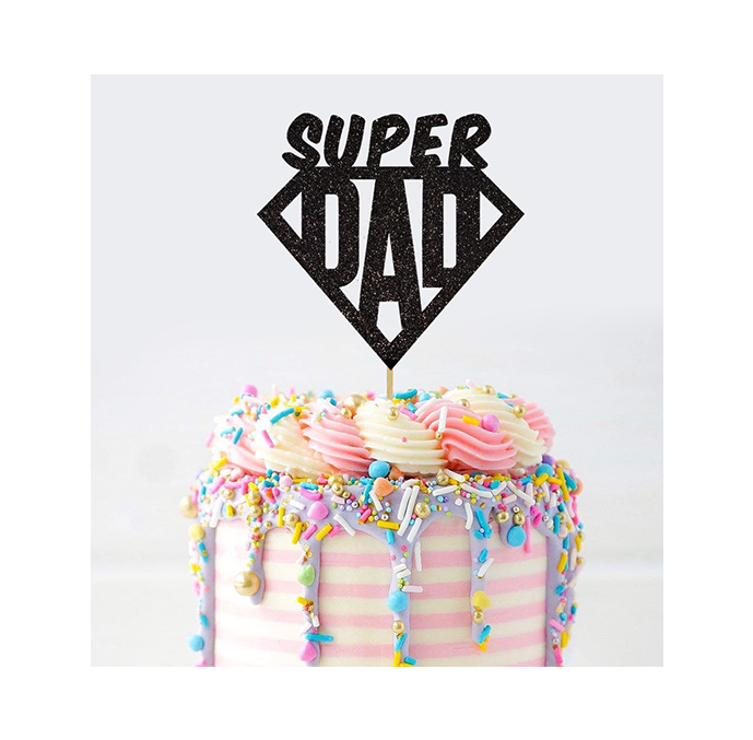 Happy Fathers Day Cake Topper Super Dad