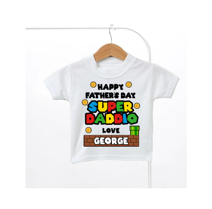 Personalised Super Daddio Fathers Day Kids T-Shirt