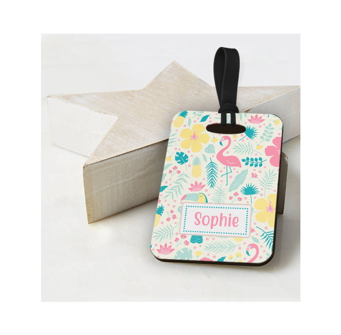 Personalised Tropical Luggage Tag