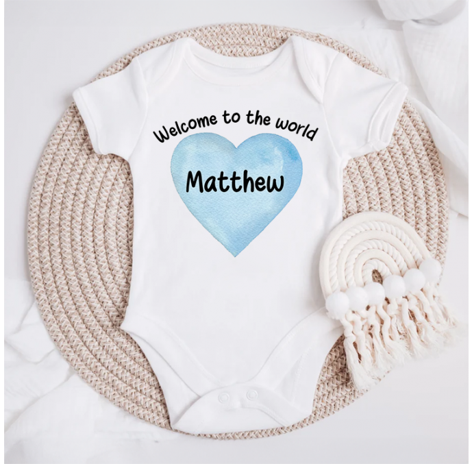 Personalised Welcome To The World Baby Grow