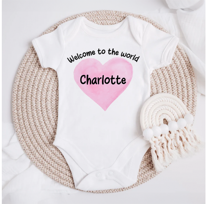 Personalised Welcome To The World Baby Grow