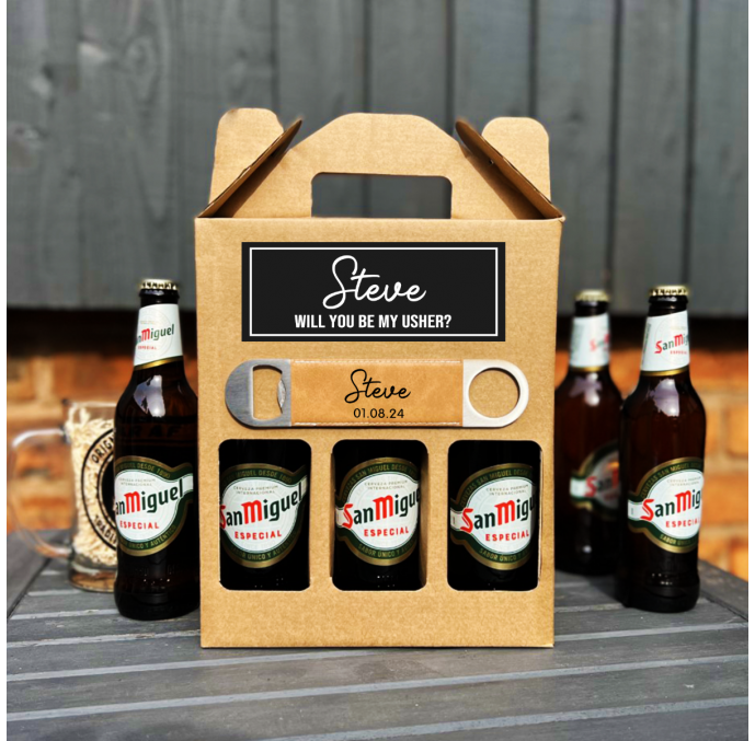 Will You Be My Usher Beer Box Gift Set