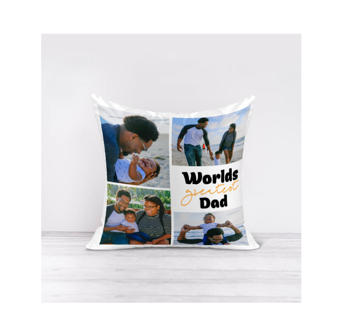 Personalised Worlds Greatest Dad Photo Upload Cushion