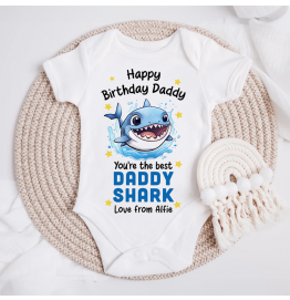 Happy Birthday Daddy Shark Baby Grow