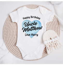 Personalised Happy Birthday Uncle Baby Grow