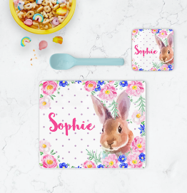 Personalised Bunny Placemat & Coaster