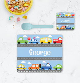 Personalised Cars Placemat & Coaster