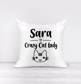 Personalised Crazy Cat Lady Cushion